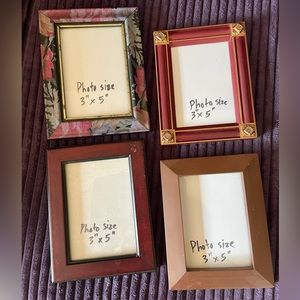 4 picture frames, for photos size 3” x 5”